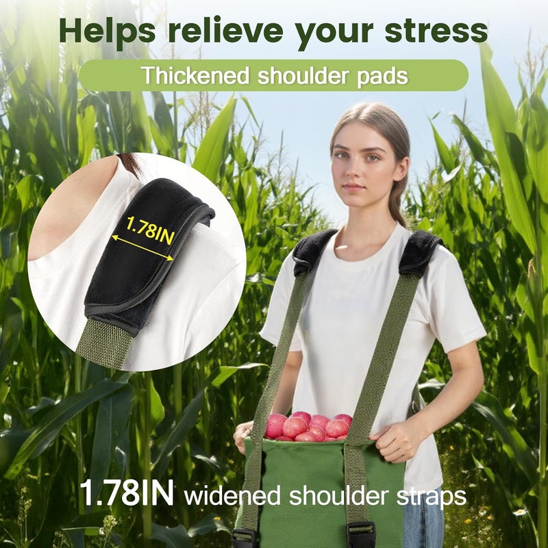 Elfzone Apple Picking Bag - Heavy Duty Fruit Picking Bag With Shoulder Pads,Vegetable Harvest Apples Berry Garden for Outdoor Orchard, Farm, Garden, Heavy Duty - Image 3